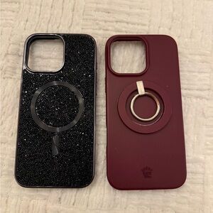 Stylish Black and Burgundy Phone Cases